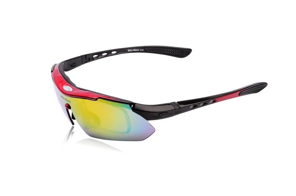 WOLFBIKE поляризованные очки с 5 линзами для езды на велосипеде, солнцезащитные очки, мужские спортивные очки для велосипеда, солнцезащитные очки для езды на велосипеде, лыжах, очки красного цвета