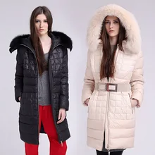 Nice new Europe America brand women’s winter fashion real fox fur collar down long parka ladies warm coats plus size XXXXL S1325