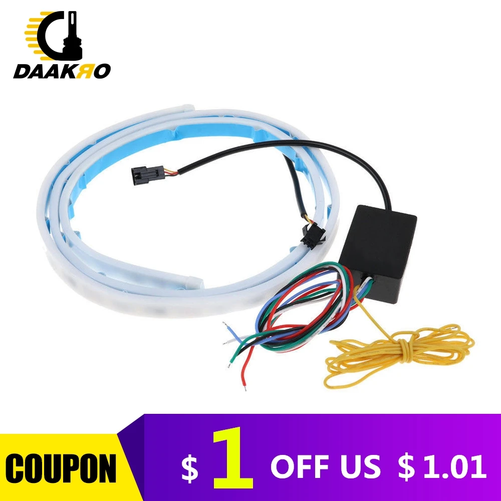 

4 Color Flow Type LED Strip Tailgate Turning Signal Lights Bar Trunk Strips Lamp RGB Yellow Red White Luggage Compartment 5050