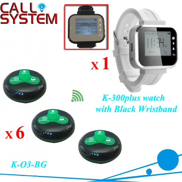 

Wireless communication system Waiter call pager system 1 watch 6 bells