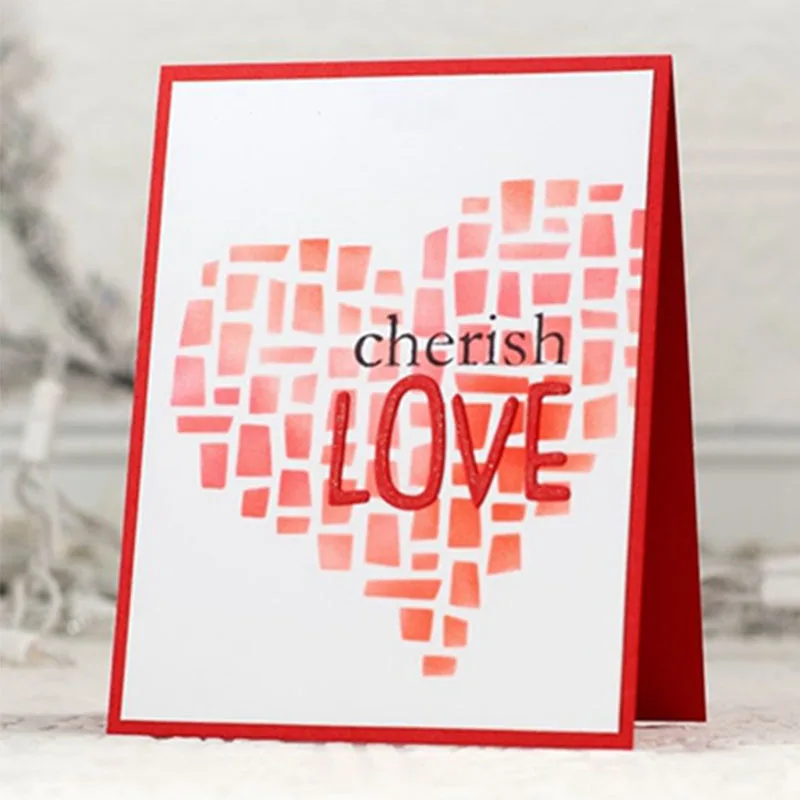 

Photo Wall Heart Plastic Stencil DIY Scrapbooking Decorative Embossing DIY Handcrafts Plastic Templates Drawing Sheets