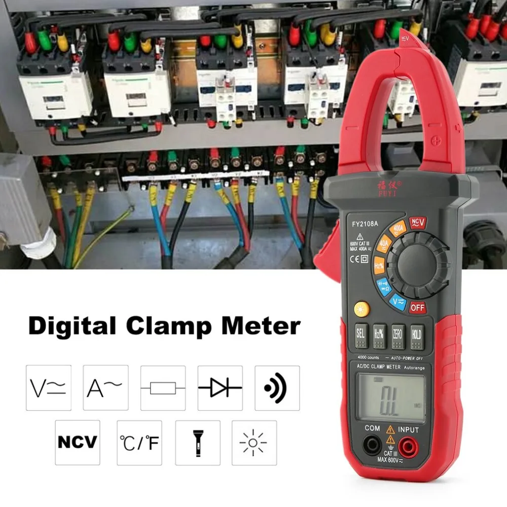 

Handheld Digital Clamp Meter Multimeter AC/DC Volt Ohm Temp Current Voltage NCV Tester Resistance Ammeter Multitester