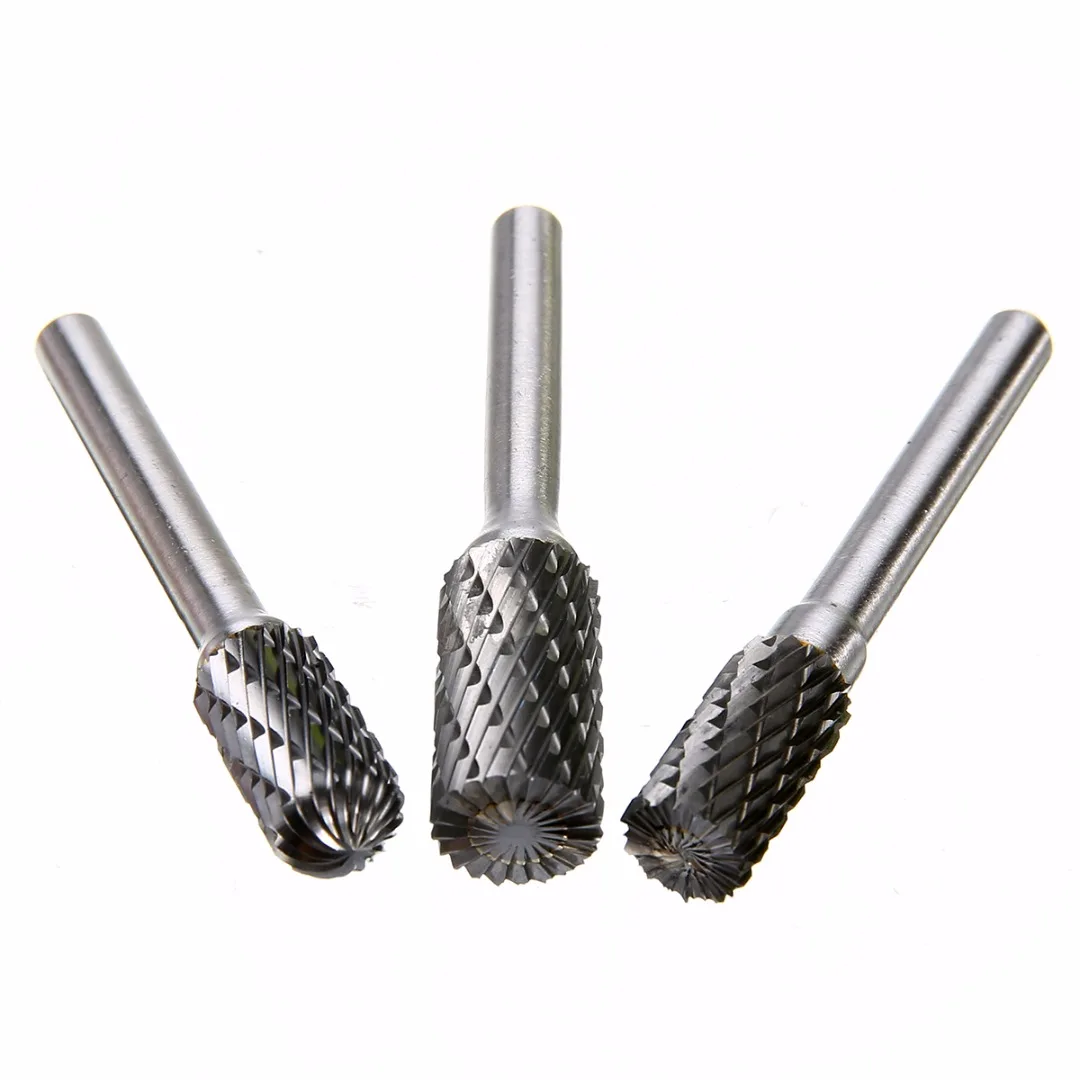 8pcs/set 1/4 Inch 6mm Tungsten Carbide Burr Bits Rotary Files CNC Engraving Tool Set For Power Tool