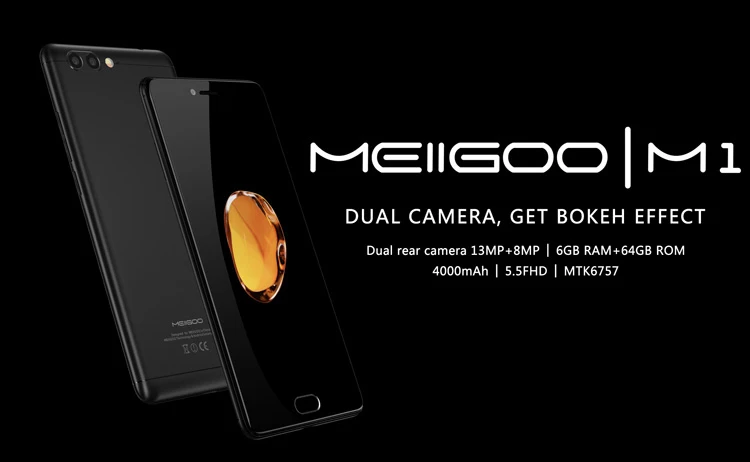 Stock in Europe MEIIGOO M1 6GB RAM 64GB ROM Helio P20 MTK6757 2.3GHz Octa Core 5.5 Inch 2.5D FHD Screen Android 7.0 4G LTE Smartphone