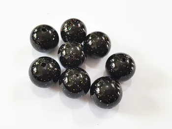 

(Choose Size First) 10mm/12mm/20mm Black Glitter Effect Acrylic Pearl Beads