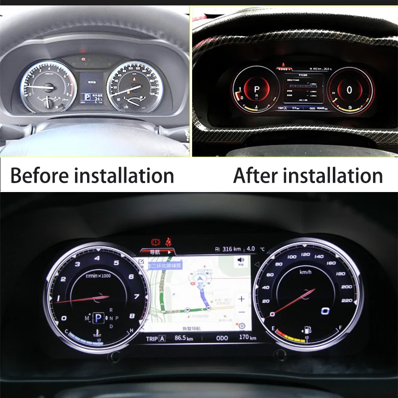 Sale LiisLee Instrument Panel Replacement Dashboard Entertainment Intelligent System for Toyota Highlander Kluger XU50 2013~2019 1