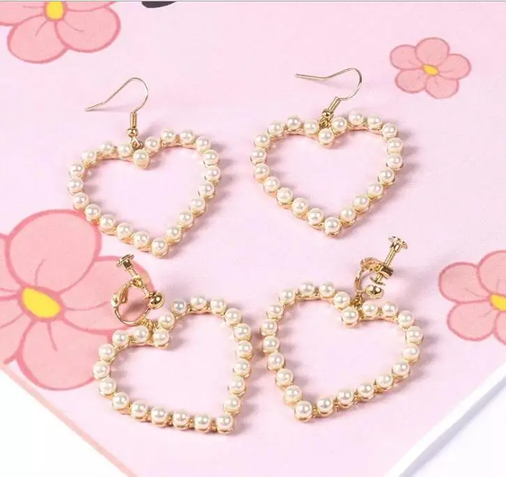 Harajuku винтажные любовные сердца красивые серьги