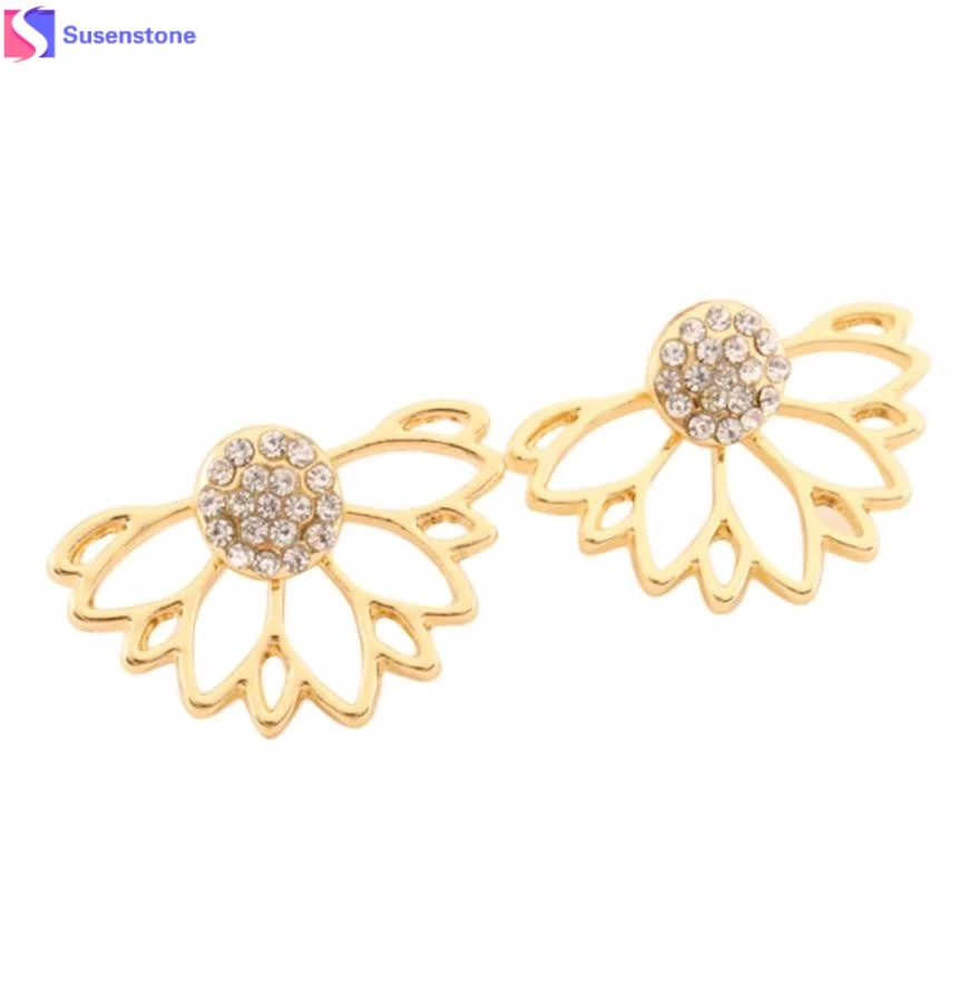 

Rinestone Water Drop Simple Earrings For Women Golg Sliver Stud Earrings Rhinestone pierced earrings shaped flowers #3-4