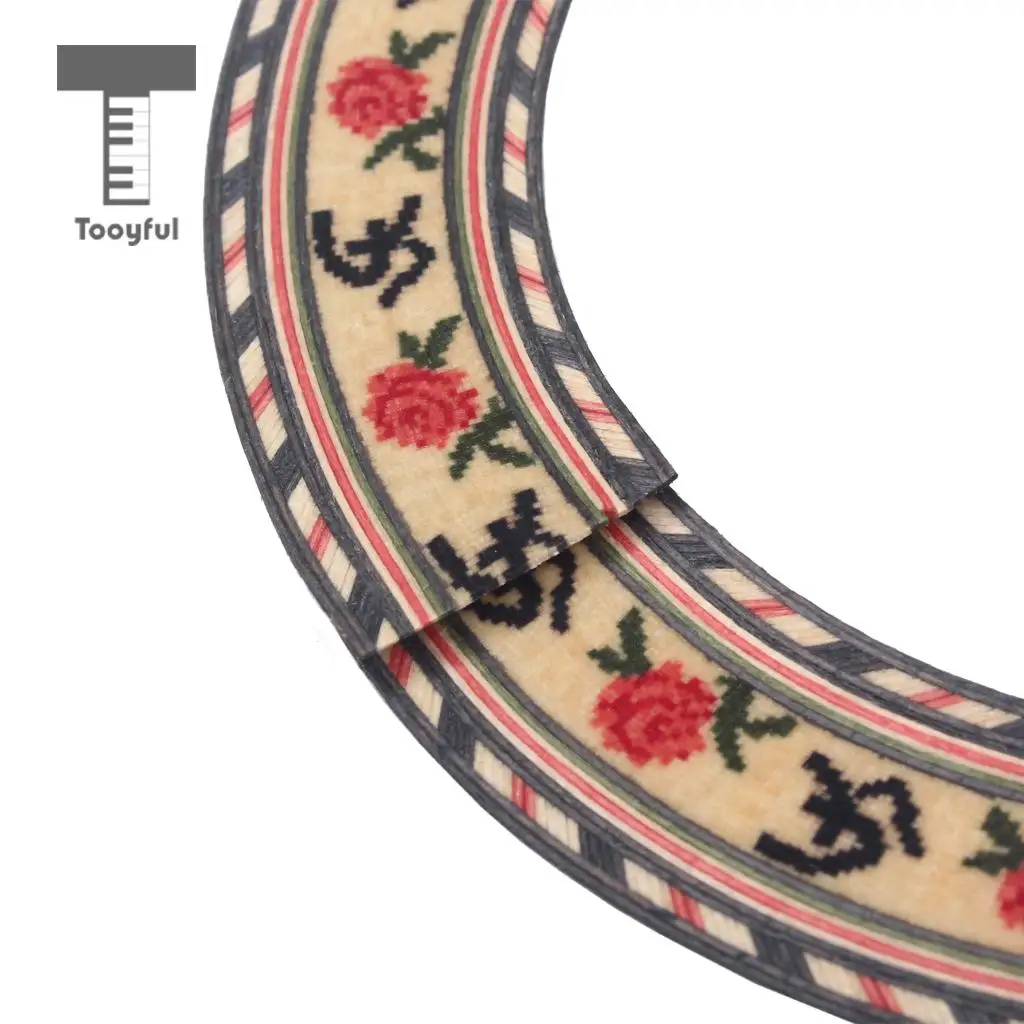 Tooyful 5pcs Guitar Rosette Inlaid Soundhole Rosewood Maple Luthier Tool Decor DIY for Acoustic Classical Guitar Parts