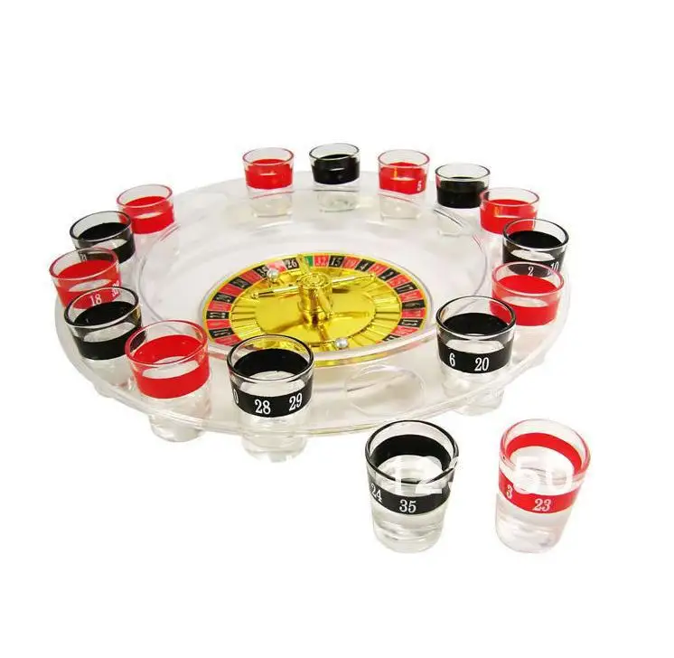 

RS-002 New Roulette Drinking Game with Casino Spin Shot Glass Party Fun Game