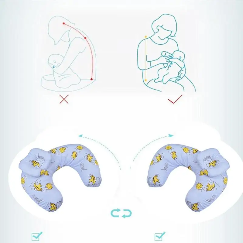 Мультяшное Грудное вскармливание подушки для новорожденных поясная подушка для младенцев u-образная поддержка головы