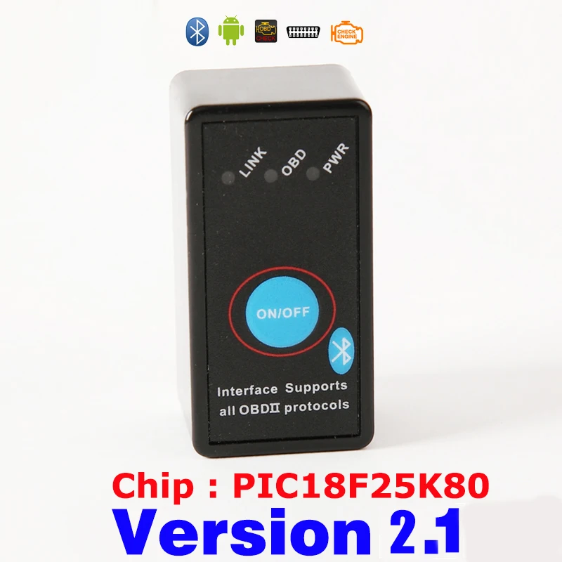 V2.1 Bluetooth вкл/выкл переключатель MINI ELM327 OBD2/OBDII ELM 327 Версия 2 1 автоматический