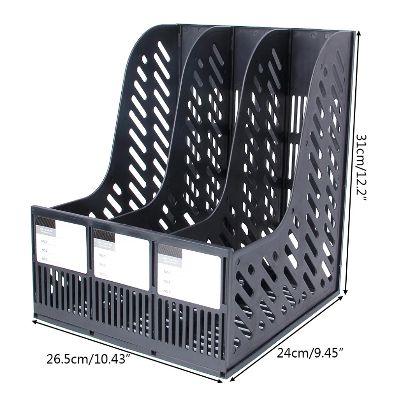 Пластиковый настольный органайзер, 3 секции, стойка для документов, бумажный держатель для книг, органайзер для офиса, школьные принадлежности