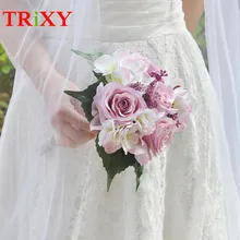 TRiXY A17 очаровательные свадебные букеты розовая роза Свадебный букет романтическая брошь букеты для подружек невесты Ramos De Novia