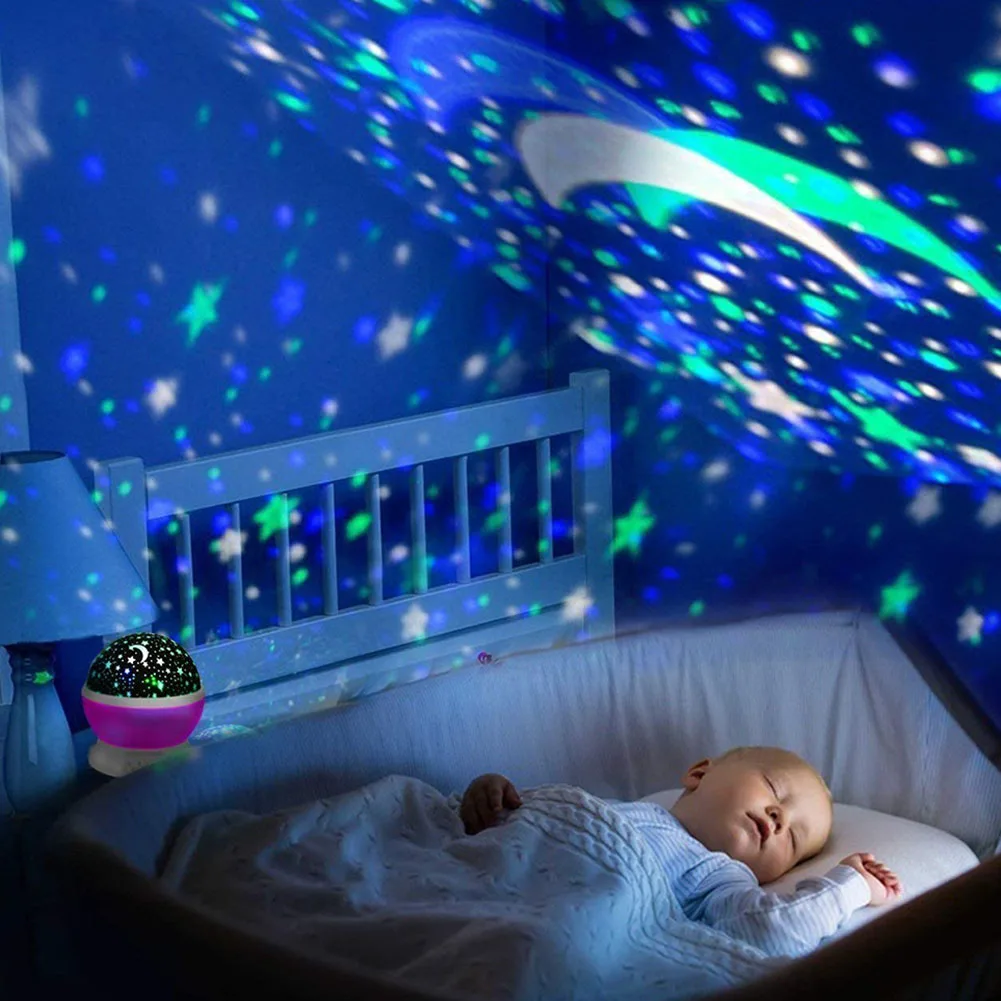 

LED Night Lights Moon Star Sky Projector Light Bedroom Home Decor Women Kids Sleeping Lamp Gifts JDH99