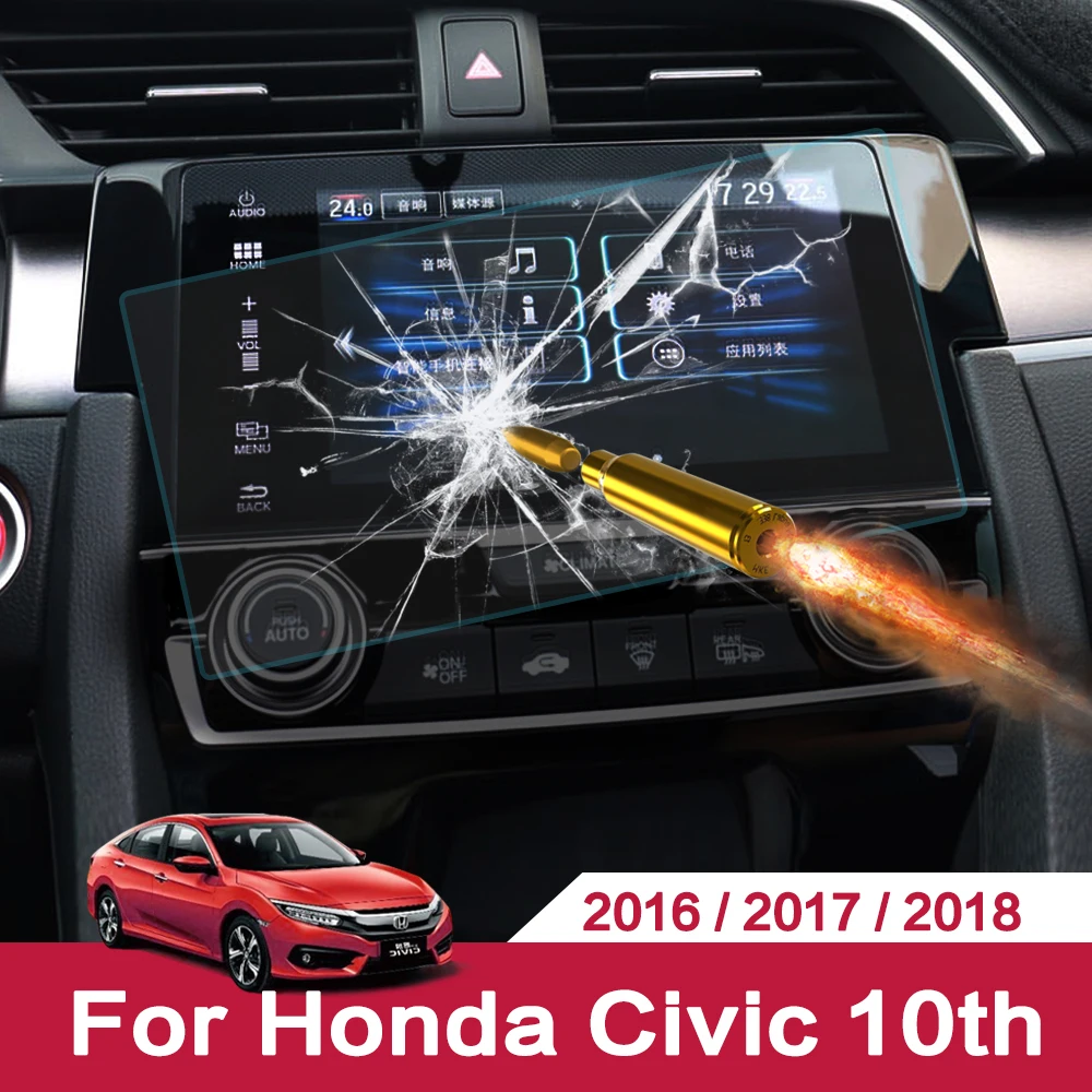 

Car Tempered Glass Car GPS Navigation Screen Protector Stickers for Honda Civic 10th 4d Sedan 2016 2017 2018 Interior Mouldings