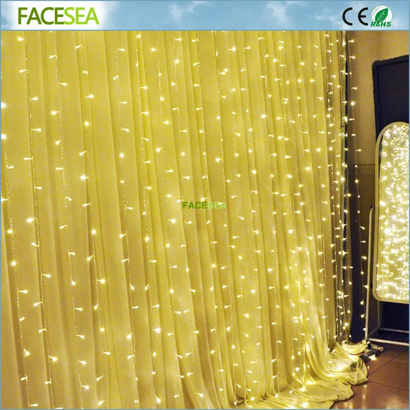 

3x3m LED Window Curtain Icicle Lights String Fairy Light 300leds Wedding Party Home Garden Decorations 110V US/ 220V EU Plug