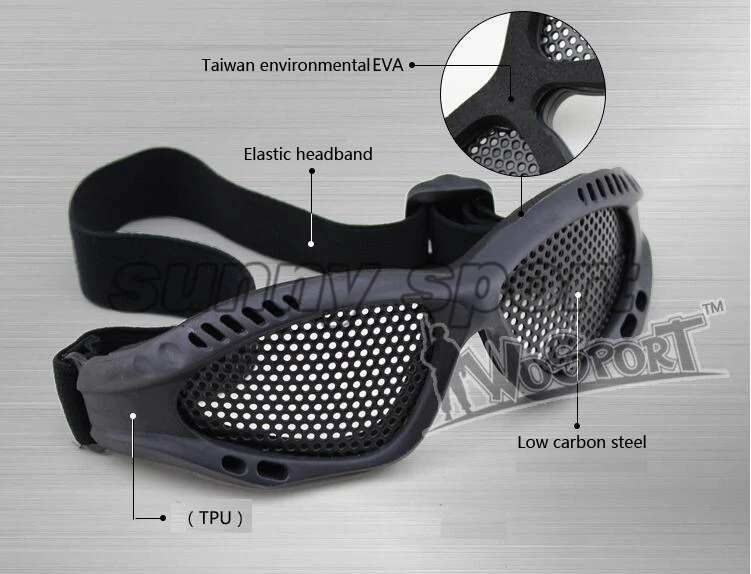Уличное поле защита глаз стальная сетка отверстие абзац тактические очки благородный человек CS стальные круглые очки Бесплатная доставка