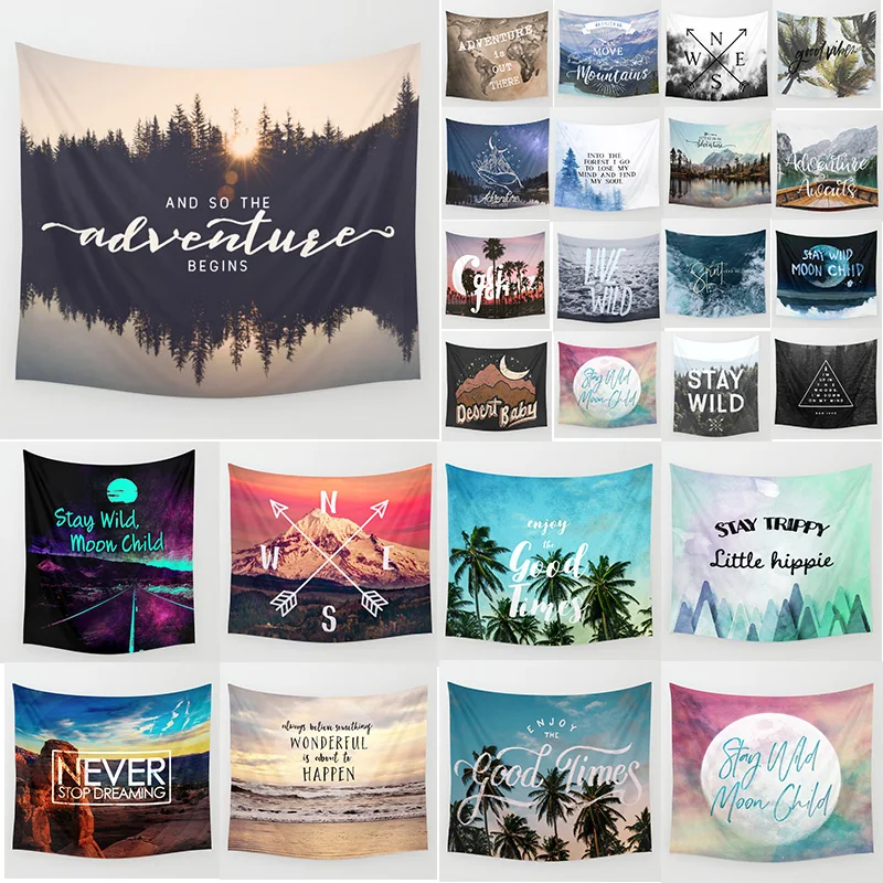 

Unicorn adventure theme wall hanging tapestry home decoration wall tapestry hippie bedroom tapestry size 1500mm*1500mm