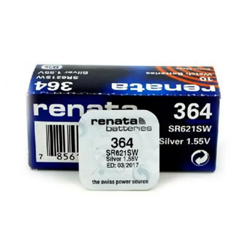 

5pcs/lot Renata Swiss Battery 364 SR621SW 1.55V for Watch Silver 364 SR621SW RENATA Watch Batteries