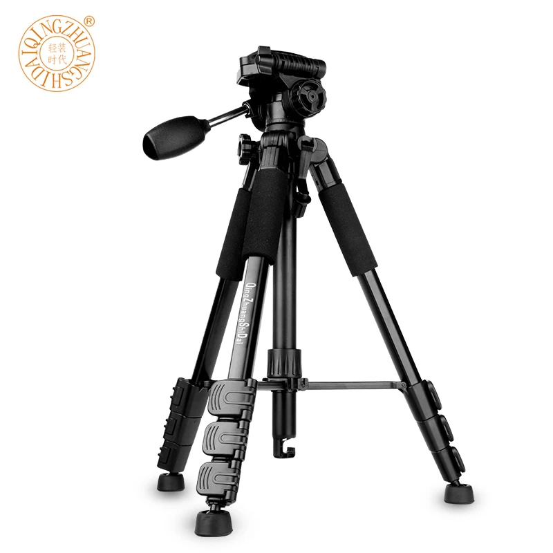 QZSD Q111 Professional Portable Tripod with Q08 Rocker Arm Ball Head for SLR Camera qzsd q668 portable camera tripod with ball head