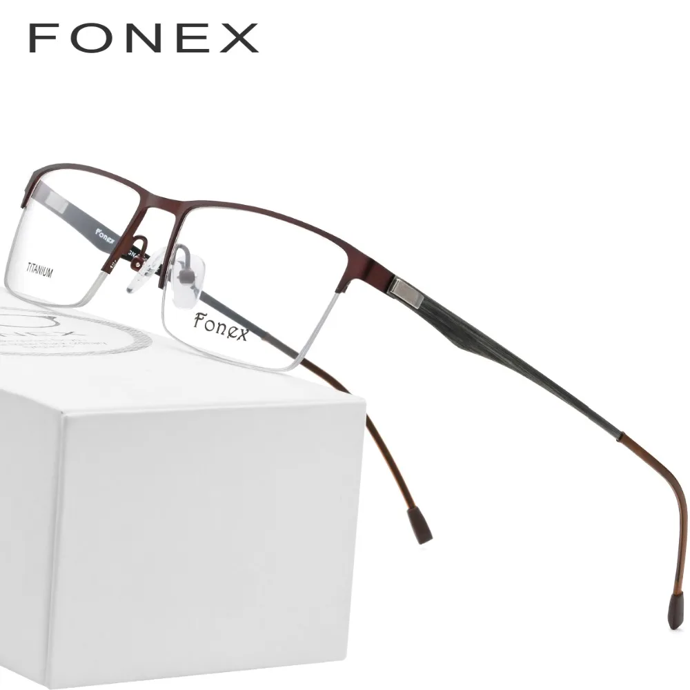 

Titanium Alloy Glasses Frame Men Square Myopia Prescription Eyeglasses Male Metal Semi Rimless Optical Frames Screwless Eyewear