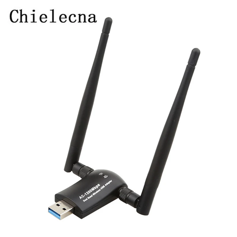 Chielecna AC 1200Mbps Dual Band Wireless Network Card USB 3.0 Wireless Receiver Adapter For