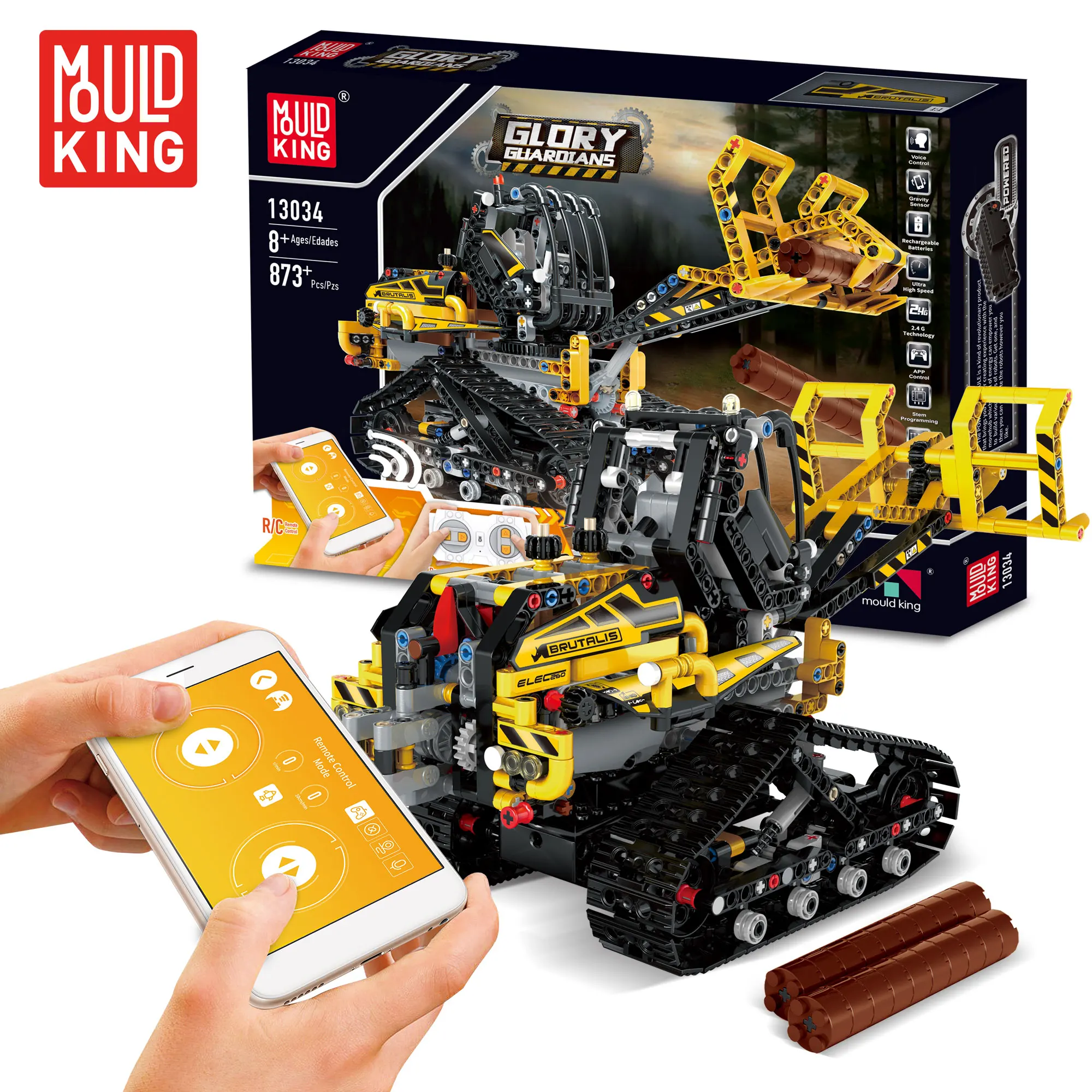 Плесень King Technic блоки 13034 13035 Rc кирпич с приложением управления Gory Gyaroians