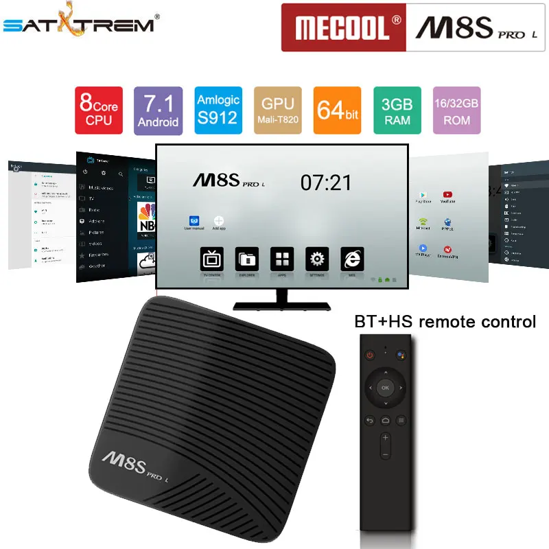 

M8S PRO L ATV Amlogic S912 Octa core android 7.1 3GB DDR3 16GB/32GB Rom 2.4/5G wifi BT4.1 remote control 4K H.265 media player