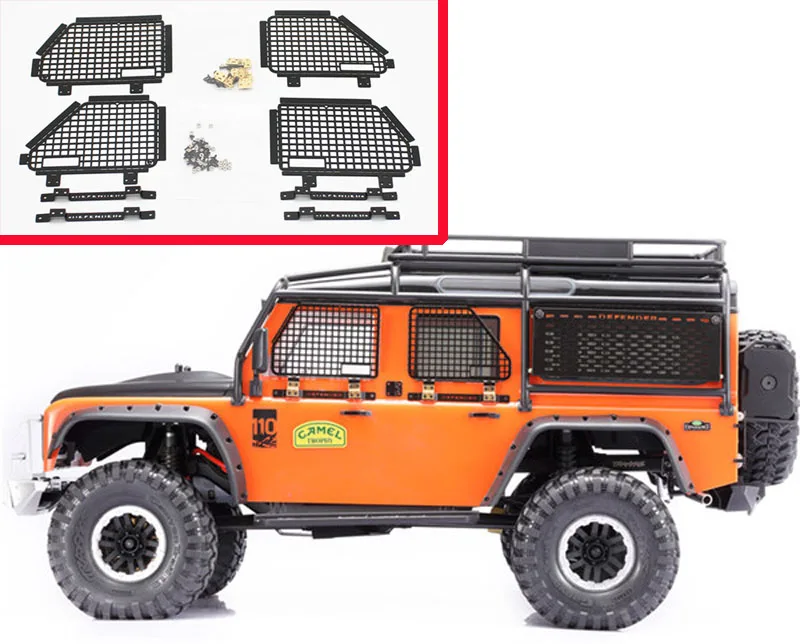

1set TRAXXAS TRX4 D90 D110 Metal Door Window Guard Protection Set for Land Rover Defender Model Cars for Children Toys Parts