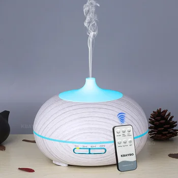 

KAIPUTE 300ml Ultrasonic Humidifier White wood grain Remote Control Aroma Diffuser Aromatherapy Essential Oil Diffuser