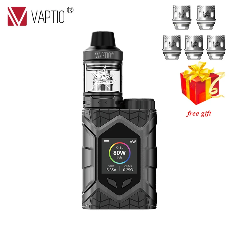 

E Cigarette 5.0ML Vape kit Vaptio Wall Crawler KIT 80W Resistance 0.05-3.0ohm TCR 1.3inch TFT Screen vaporizer