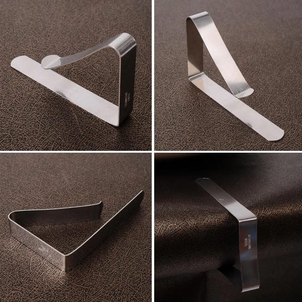 

6 pcs/lot Stainless Steel Tablecloth Cover Clips Holder Clamps Wedding Prom Tablecloth Clamps Practical Party Tools