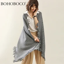 BOHOBOCO tartan wool women scarf classic fashion styles warm lady infinity thick travel blanket 2018 hot sale 90*210cm