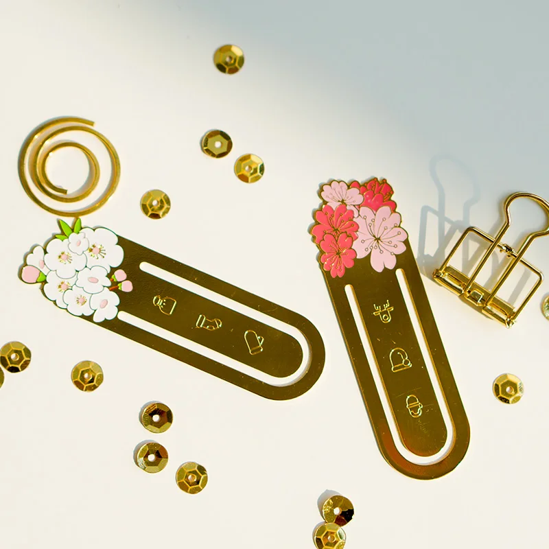 

Annibook Romantic Bookmarks Cherry Metal Brass Bookmark Paper Bookmark For Book Books Kawaii-stationery Cheap-school-stationery