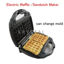 Elétrica Waffle/Waffle Sanduicheira DIY Casa Pequena Máquina de Waffle Máquina de Cozinha 220 V