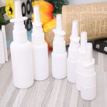 

White Empty Plastic Nose Spray Bottle Nasal Pump Refillable Spray Bottles Design For Medical Packaging Portable Bottles Hot