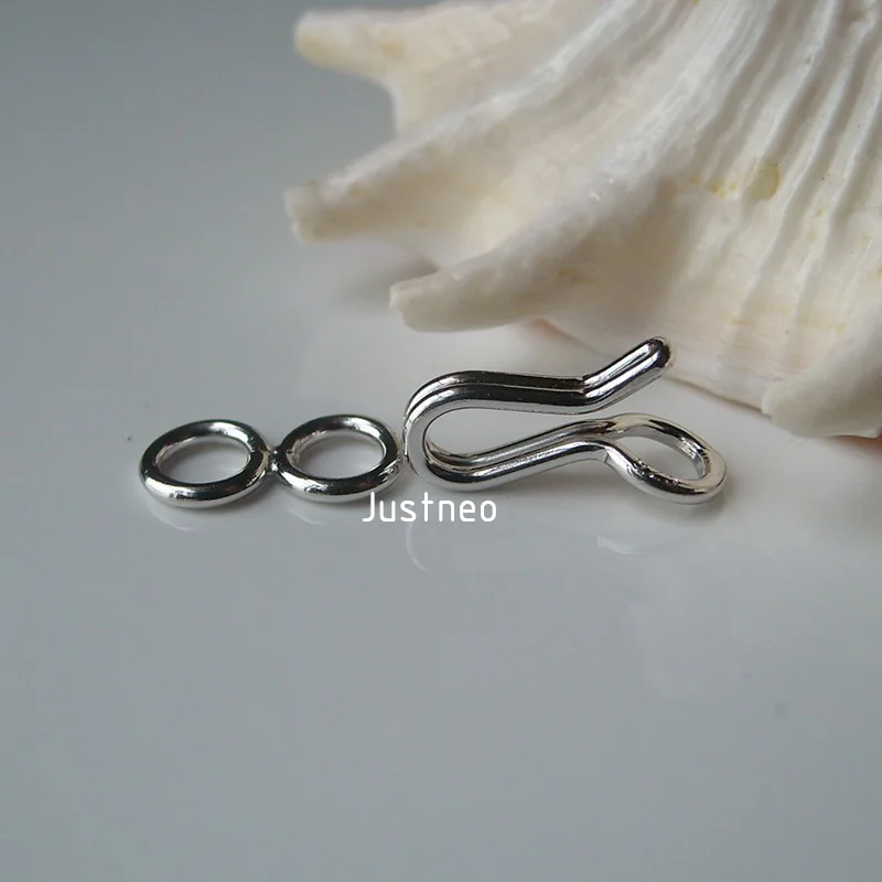 Sterling Silver hook-and-eye clasps (4)