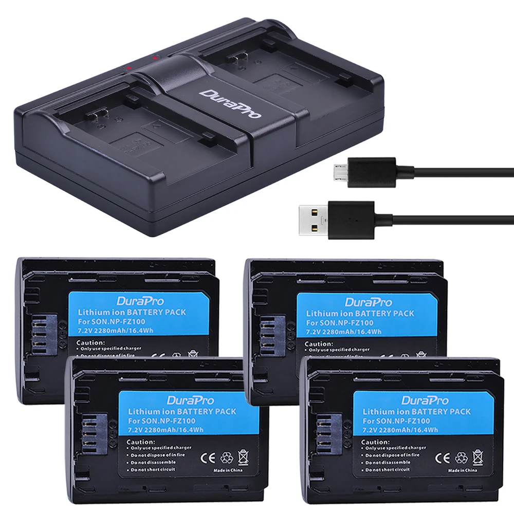 

4pcs NP-FZ100 NPFZ100 NP FZ100 camera battery + Dual charger for Sony A7R III A7 III BC-QZ1 A9/A9R Alpha9 Alpha9R Alpha 9S A7RM3