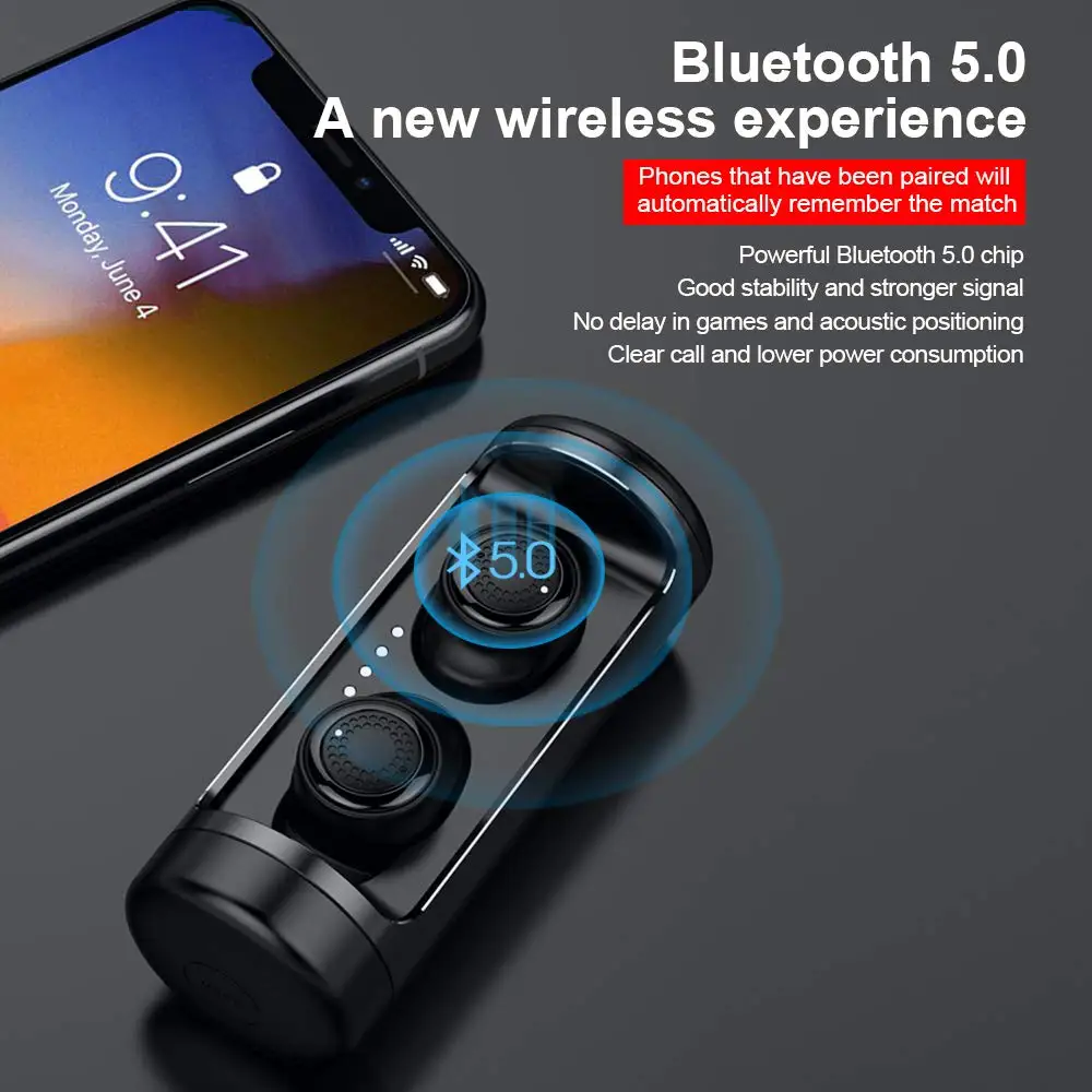 OVEVO, Q63, HiFi, двойной TWS, Bluetooth 5,0, наушники, зарядка, 3D стерео гарнитура, IPX5, водонепроницаемые спортивные наушники для телефонов