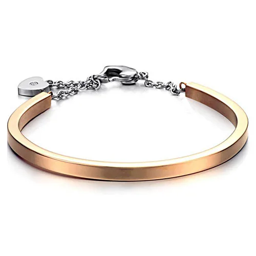 Заводская цена модные золотые браслеты 316L из нержавеющей стали для женщин - Окраска металла: Rose Gold