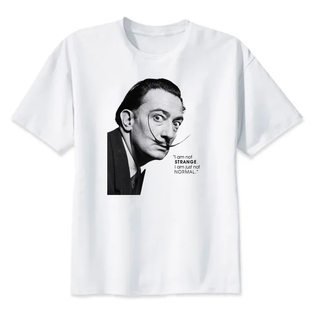 Salvador Dali Футболка Мужская модная забавная футболка с круглым вырезом белые