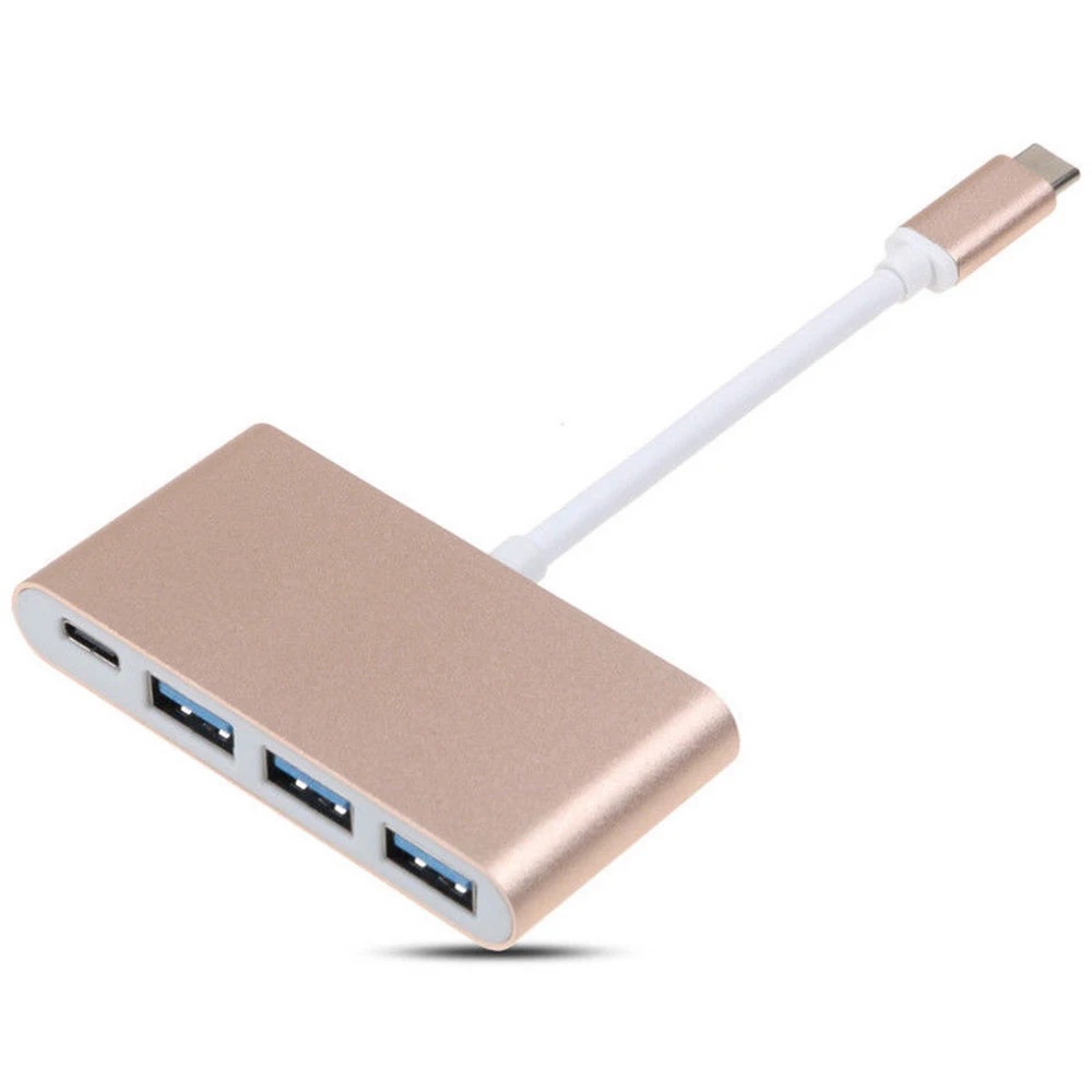 4 в 1 USB 3,0 концентратор двойной type-C многопортовый адаптер Thunderbolt 4K HDMI для MacBook Pro для смартфона apple - Цвет: Gold