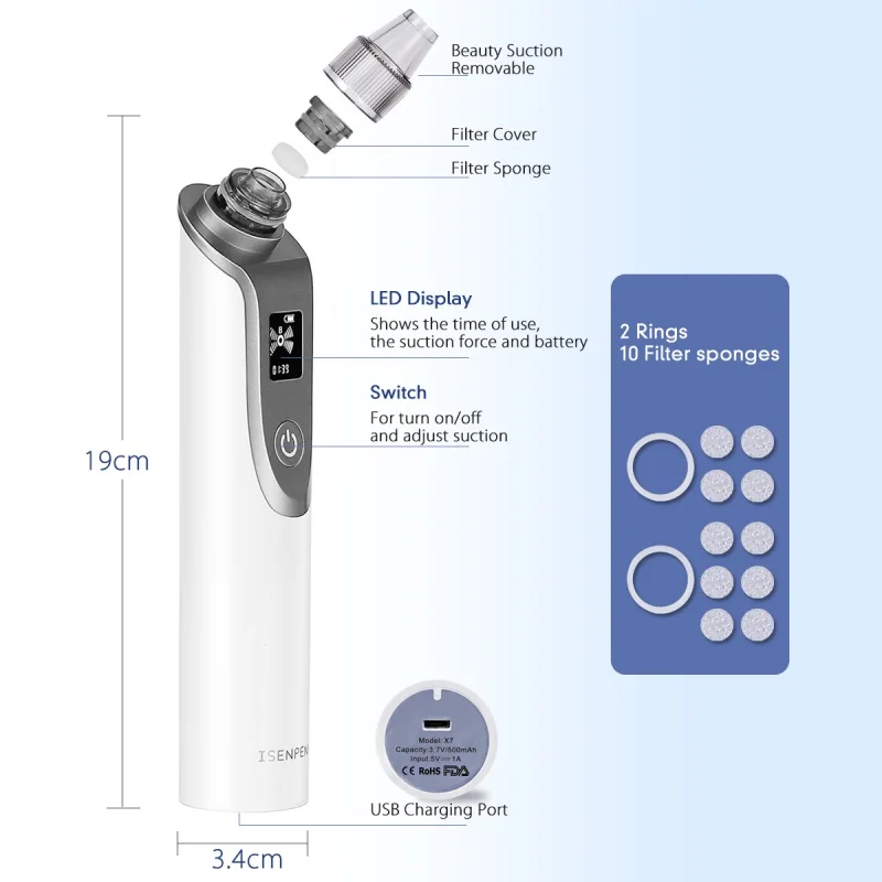 Máquina da Beleza do Vácuo de Sucção Ferramenta de Cuidados da Pele Pore Cleaner Cravo Remover Nariz Elétrica Rosto Limpeza Profunda Facial 9 Cheap Utensílios de cuidado facial