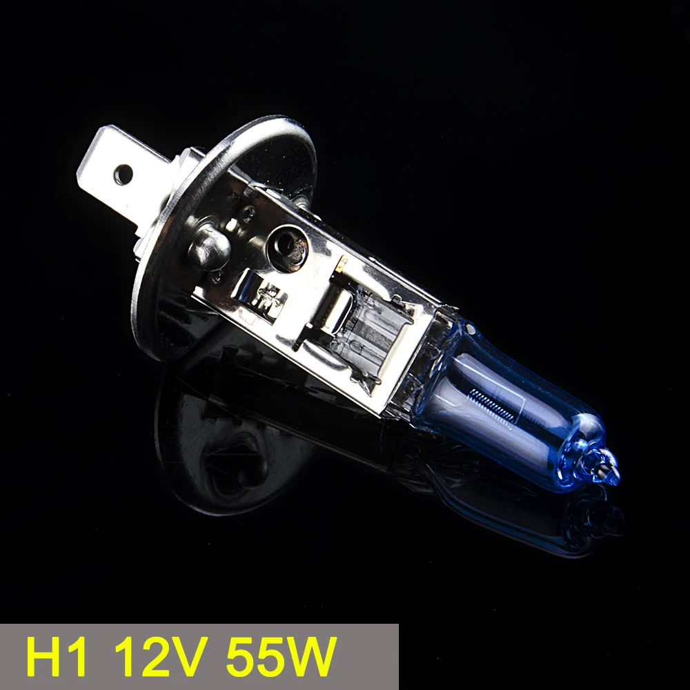 SINOVCLE 12V 55W H1 ксеноновый темно синий 1700Lm 5000K кварцевый стеклянный супер белый