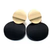 Boucles d'oreilles pour femmes, rondes et noires, en métal, breloque spéciale, brillante, à la mode, bijoux EK2145 ► Photo 3/6