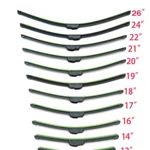 Lame d'essuie-glace en caoutchouc souple sans cadre, type U, universel, 12, 14, 16, 18, 19, 20, 21, 22, 24, 26''