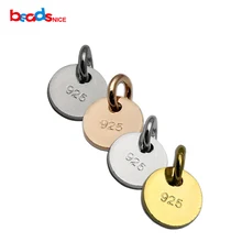 925 пробы серебряные круглые дисковые бирки рекламный Шарм, изготовление украшений 5 шт в партии
