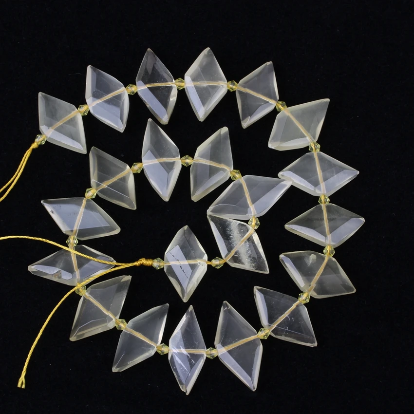 Günstig Natürliche Pferd Auge Stein Punkt Perlen, Weiß Rosa Kristall Quarz Edelsteine Raute Doppel Punkt Perlen Halskette Charme, Der SY 662AMEJ