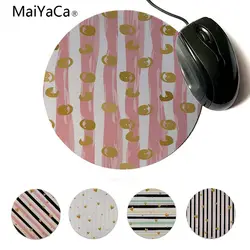 MaiYaCa полосы золотой точка сердца Chic Небольшой Игровой Мышь колодки 20x20 см 22x22 см диаметр круглый коврик для мыши